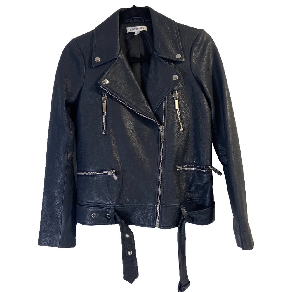 Elizabeth And James Black Lamb Leather Jacket